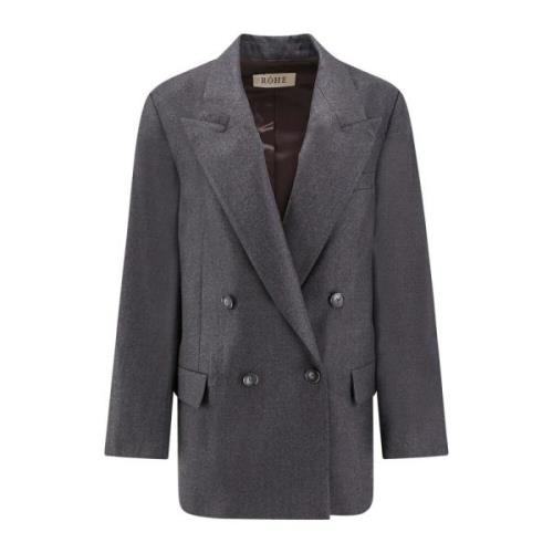 Oversize Virgin Wool Blazer med Peak Revers