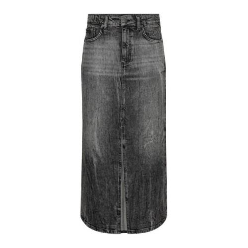 Denim Stone Slit Nederdel