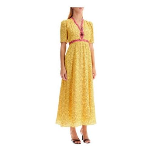 Ambra Sunrise Jacquard Silkekjole Midi