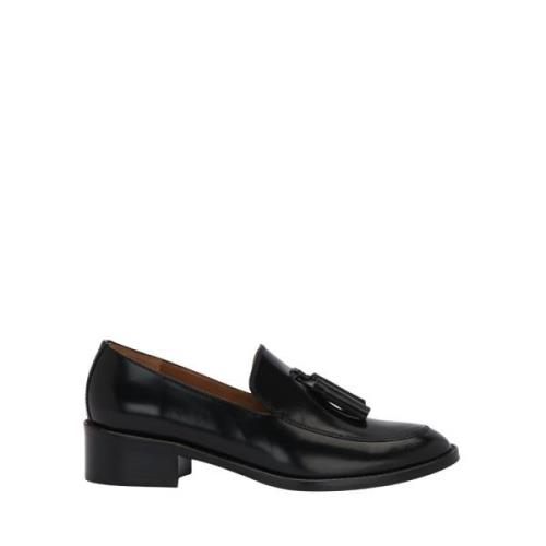 Sort kalveskind Pina Tassel Loafers Mocasin Borlas