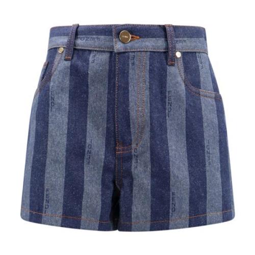 Denim Pequin Stribede Shorts