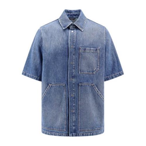 Denim Oversize Snap Button Skjorte