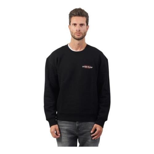 Sort Crewneck Sweater Logo Print