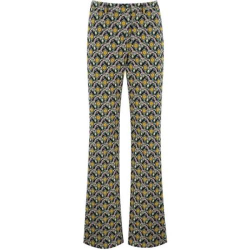 Slim-fit palazzo bukser med slips-inspireret print