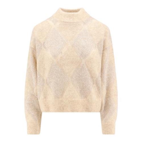 Diamantmønster Paillet Sweater