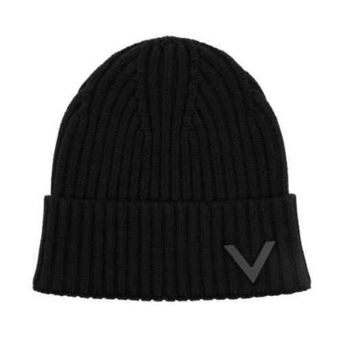 Stilfuld Beanie Hat i Sort