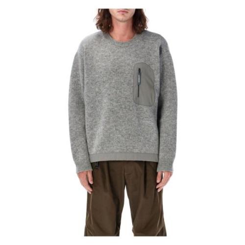 Grå Striktrøje Sweater AW24