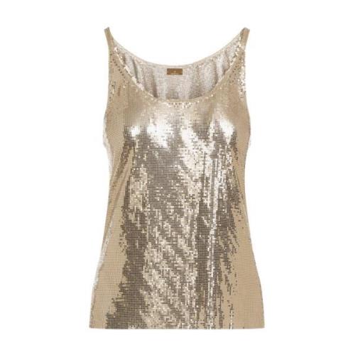 Guld Print Mesh Tank Top