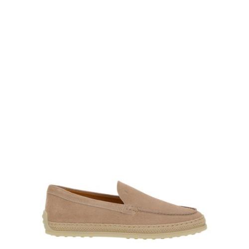 Rosa Slip-on Loafers med Rafia Detalje