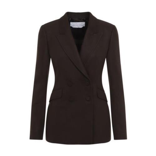 Brun Silkeblazer Elegant Stil