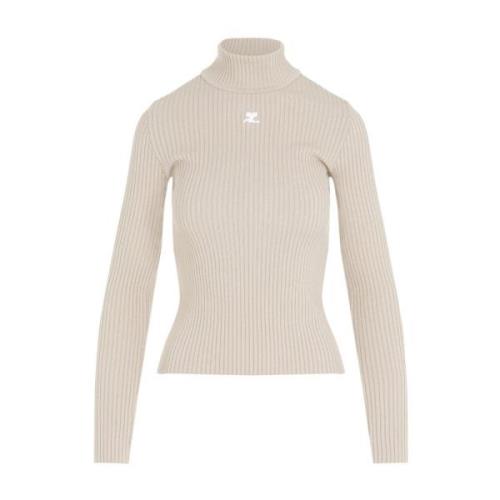 Ribbet Roll Neck Sweater Nude AW24