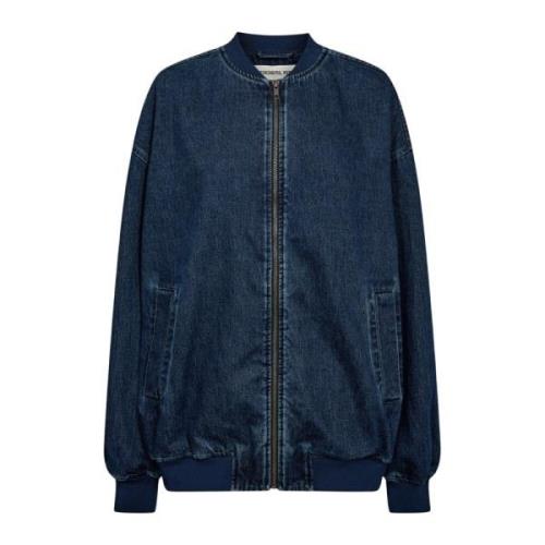 Vintage Denim Bomber Jakke