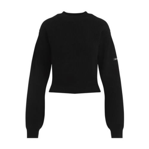 Luksuriøs Sort Uld Sweater AW24