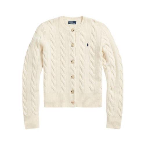 Ivory Uld Cashmere Cardigan Sweater