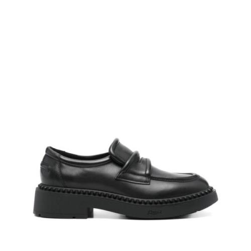 Sort Læder Slip-On Penny Loafers