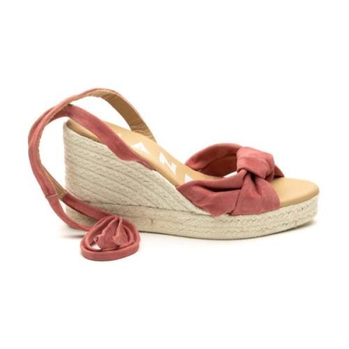 Elegant Wedge Espadrilles med Knude Detalje