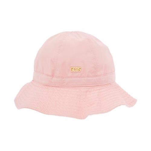 Rosa Nylon Hat med Bue Lukning