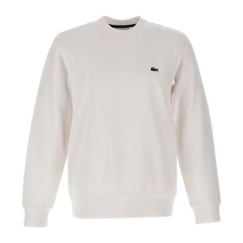 Hvid Bomulds Sweatshirt med Logo Patch