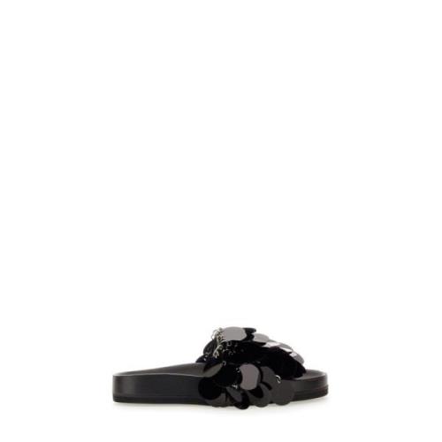 Glitrende Sandal med 3 cm Gummisål