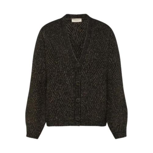 Sort Blondestrik Sweater med Lurex