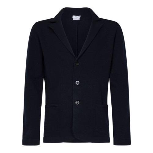 Blå Strik Blazer Stil Cardigan