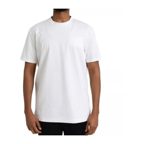 Præget Logo Crewneck T-shirt Hvid Kort Ærme