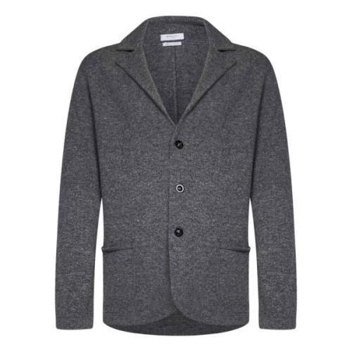 Grå Strik Blazer-Stil Cardigan AW24