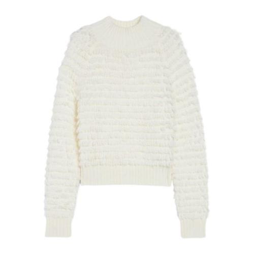 Creme 3D Sweater Blød Halsudskæring