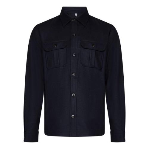 Blå Uld Blend Overshirt AW24