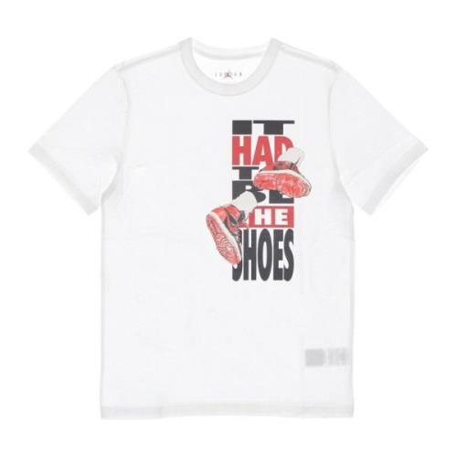 Hvid Crew Neck T-Shirt Print