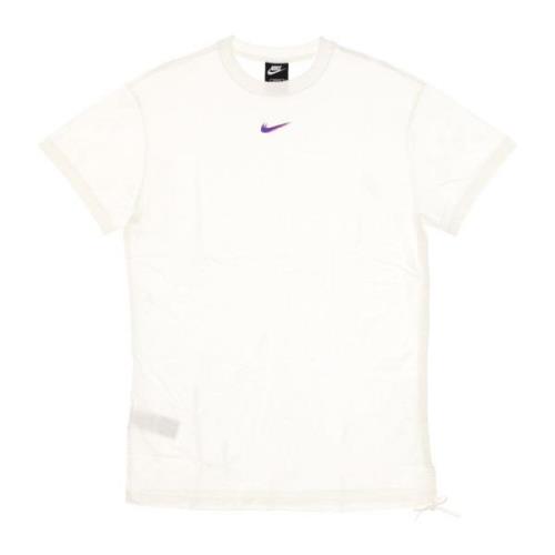 Hvid Kjole med Swoosh Print