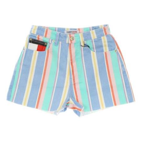 Højtaljet Stribet Mom Fit Shorts