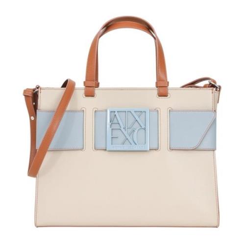 Beige Shopper Taske med Tilpasset Logo