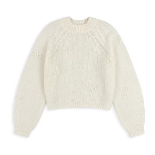 Grå Broderet Sweater