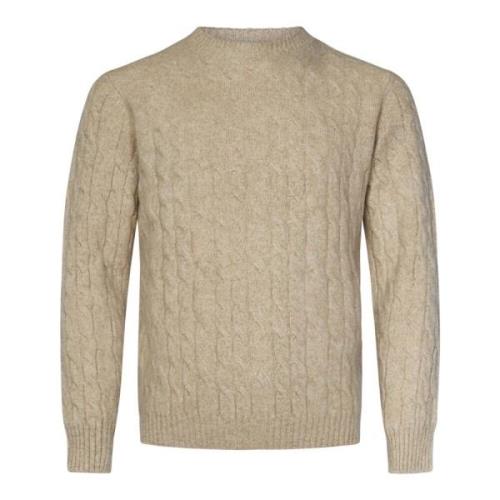 Beige Uld Kashmir Sweater Regular Fit