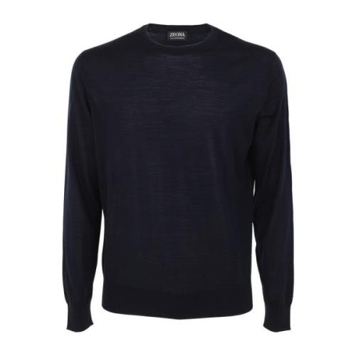 Blå Crew Neck Pullover