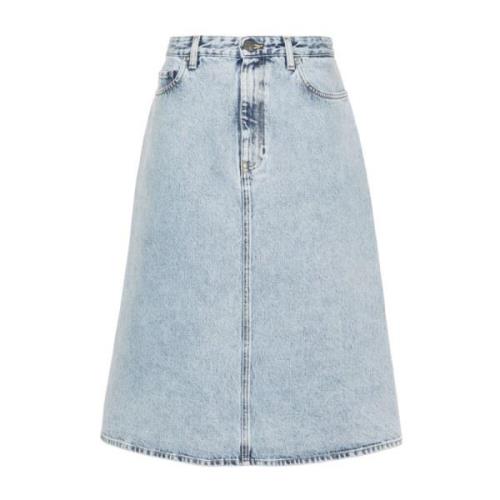 Denim Midi Nederdel