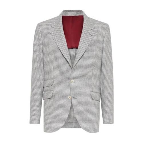 Houndstooth Uld Blazer