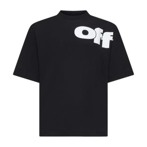 Sort Skater-Fit T-shirt med delt logo