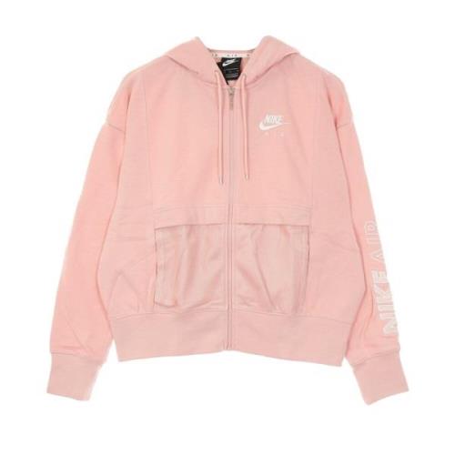 Pink Glaze/Hvid Lynlås Hættetrøje Sportstøj Air Top Fleece