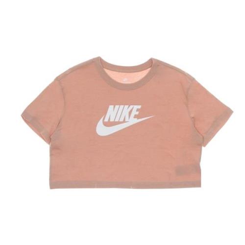 Ikonisk Crop Tee i Rose Whisper/Hvid