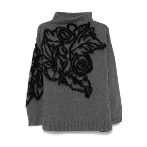 Blomster Intarsia Strik Sweater