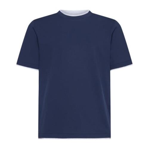 Bomuld T-shirt med Crew Neck