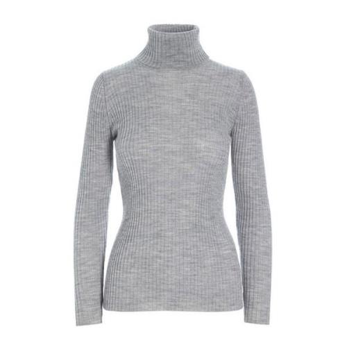 Grå Melange Uld Turtleneck Sweater