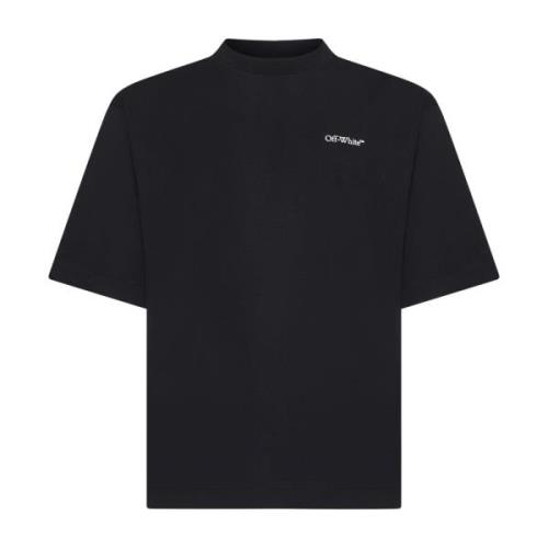 Sort Skater-Fit T-shirt med Logo Print