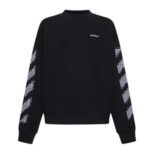 Sort Skater-Fit Sweatshirt med Pixel Diag