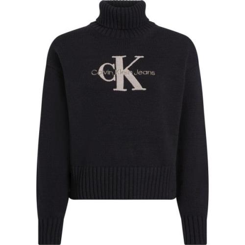 Chenille High Neck Sweater Sort