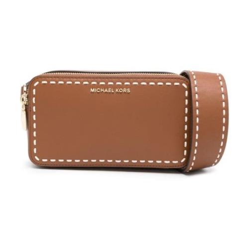 Brun Crossbody-taske med guldlogo