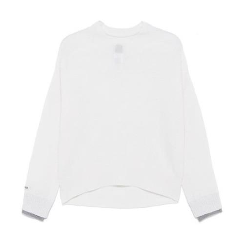 Ribstrikket Sweater med Logo Patch