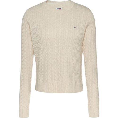 Klassisk Stil Krem Crewneck Sweater